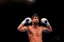 Jamie Cox after knocking down Harry Matthews in the 3rd round in the Super-Middleweight contest at the O2 Arena, London. PRESS ASSOCIATION Photo. Picture date: Saturday March 24, 2018. See PA story BOXING London. Photo credit should read: Steven Paston/PA