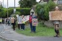 Residents of Bisley Old Road held a protest last month