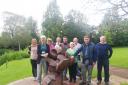 South Swindon Parish Councillors at the plaque unveiling with sculptor Joseph Ingleby