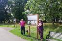 Coun John Firmin and vice-chair of the parish Janine Howarth at the exhibition in GWR park 