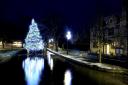 The Christmas tree in Bourton-on-the-Water is world famous. Pictued here in 2021