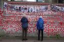 The National Covid Memorial Wall opposite the Palace of Westminster in central London (Victoria Jones/PA)