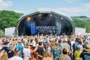 The Wychwood Festival main stage with a picturesque backdrop