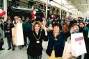 Thamesdown Mayor Maureen Caton and daughter Susanne attend the grand opening of the Swindon Designer Outlet in March 1997