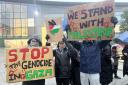Palestine demonstration in town centre goes ahead despite heavy rain