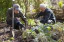 Ian Attwood and  Richard Battaglia at Twigs Community Garden in 2017 Picture  Nicola Salt