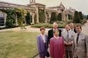 The Earl of Shelburne welcomes English Tourist Board chairman William Davis to Bowood House in June 1991