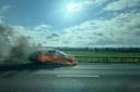 A vehicle fire on the M4