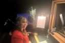 Kelly Lee recording the voiceover for the new TV advert for Wellsoon