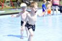 Children enjoy cooling down at Warminster Pool Photo: Diane Vose DV5707/9..Heatwave across the Country Children enjoy cooling down at Warminster Pool. June 2017.