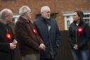 Left to right: Coun Jim Grant, Coun Barrie Jennings, Jeremy Corbyn and Sarah Church. Picture: Clare Green