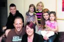 Jeanette Harvey and Rob Etherington with, Sean, Keira, Samantha, Annabel and Ella