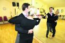 Strictly Come Dancing couple Fiona Fullerton and dance  partner Anton Du Beke pictured during rehearsals in Wanborough