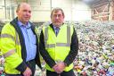 Waste and recycling supervisor Paul Warren and Richard Hurley, the Cabinet member for housing and public protection at the Waterside Recycling Centre in Cheney Manor