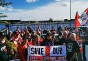 Robins fans gather to demand answers on lack of Abbey Stadium building work