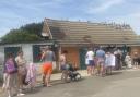 Coate Water Country Park ice-cream queue
