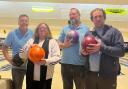Your roll: The Open Door Centre members with The Swindon Bats at the bowling event last week.