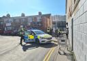 Police descended onto the scene on Thursday afternoon outside Iceland in Swindon town centre.