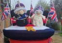 Laura Sharp knitted this postbox topper in Peatmoor to mark the coronation of King Charles III