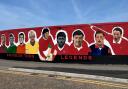 The new painted mural features Swindon Town legends from different eras.