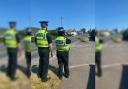 Officers carrying out speed checks in Hook