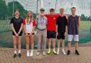 Swindon Harriers' young throwers (left to right): Lucy Bull, Holly Scott, Alan Brown, Billy Dickinson, Archie Kinnear, and Sam Innes