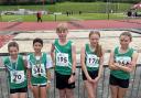 Some of Swindon Harriers' young athletes at the South West Inter Counties Championships