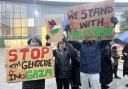 Palestine demonstration in town centre goes ahead despite heavy rain