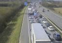 The scene on the M4 shortly after the crash