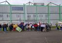 Save Oasis Swindon campaigners at a protest to keep the Oasis sports hall