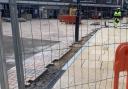 Improvement works to the area of Swindon town centre outside the closed Debenhams are ongoing
