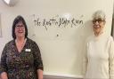 Fitzwarren House care home manager Sue Smith and Ghislaine Kenyon open the Quentin Blake Room