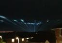 Many beams of light seen over Swindon