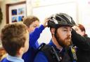 A PCSO came to the school to teach pupils about bike and road safety
