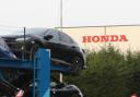 A car transporter at the Honda plant in Swindon, which the company is planning to close with the loss of more than 3,000 jobs. PRESS ASSOCIATION Photo. Picture date: Monday February 18, 2019. Honda was the first major Japanese car company to get involved
