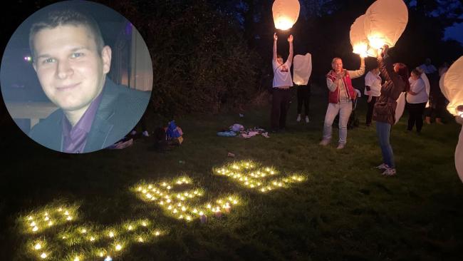 Family and friends lit candles and released lanterns to celebrate Lee's life