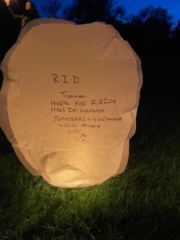 Swindon Advertiser: Friends wrote messages to Lee on lanterns