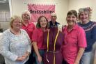 Dressability manager Sharon Tombs, second right, with volunteer Anne Tuffin, left, staff members Angela Davidson and Chloe Ayres and volunteers Tony Hand and Phillipa James