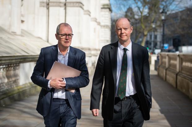 Swindon Advertiser: Chief Scientific Adviser Sir Patrick Vallance (left) and Chief Medical Officer for England Chris Whitty (right). Picture: PA