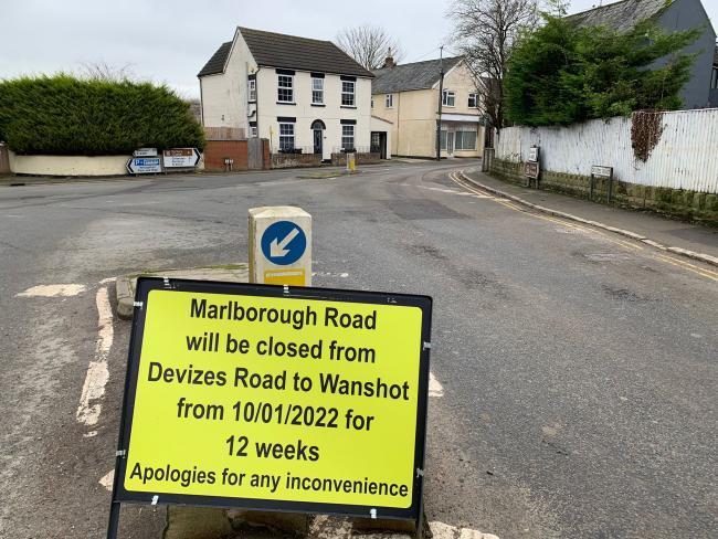 A road closure notice in Wroughton. Picture: DAVE COX