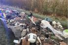 A large amount of fly-tipped rubbish blocked a road in Highworth