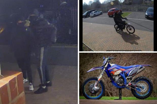 Swindon Advertiser: Jack Grove's bike and the pair of thieves who broke into his garage caught on CCTV