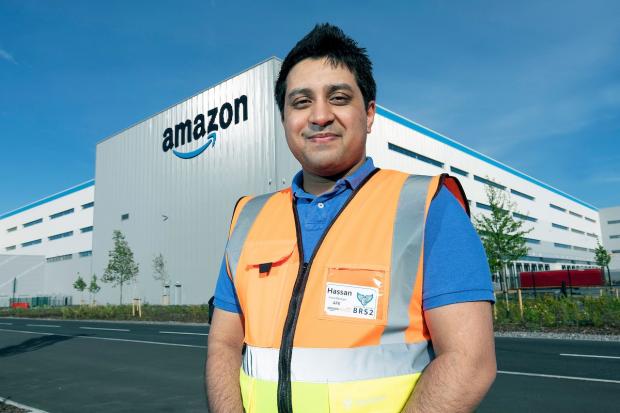Mohammed Hassan at Amazon's Swindon fulfilment centre.