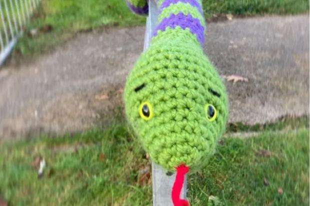 The snake which was stolen. Picture: Crochet Kindness by R