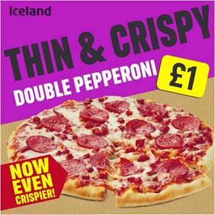 Swindon Advertiser: Thin and Crispy Double Pepperoni Pizza. Credit: Iceland