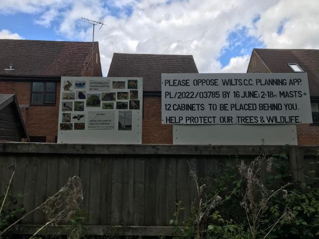 Swindon Advertiser: Residents have put up sign to oppose the new planning application