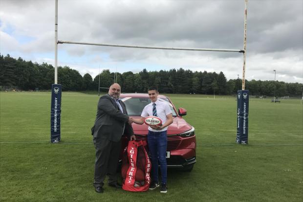 Chris Smy from Fish Brothers Honda with Zac from Supermarine RFC.