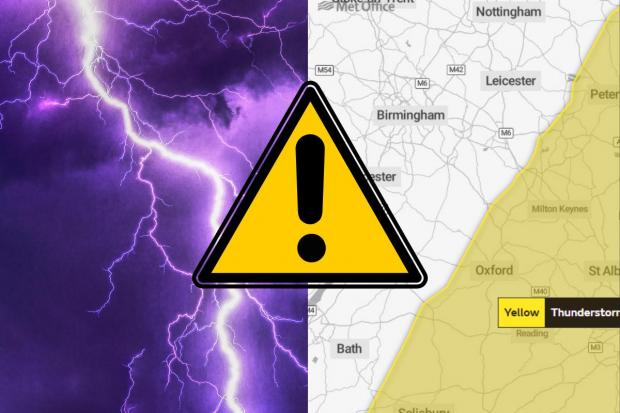 Yellow weather warning issue for Oxford