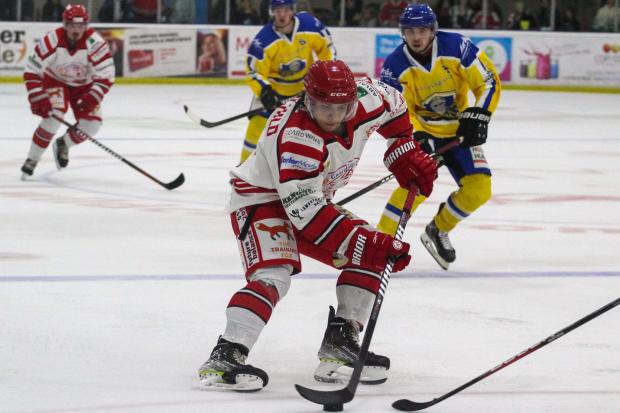 The Bespoke Guardians Swindon Wildcats forward Jack Goodchild in action against Leeds Knights during last season 			                  Photo: Kat Medcroft