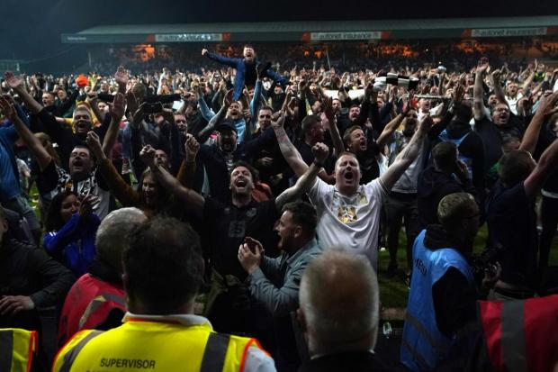 Port Vale fans celebrate their play-off final victory over Swindon Town